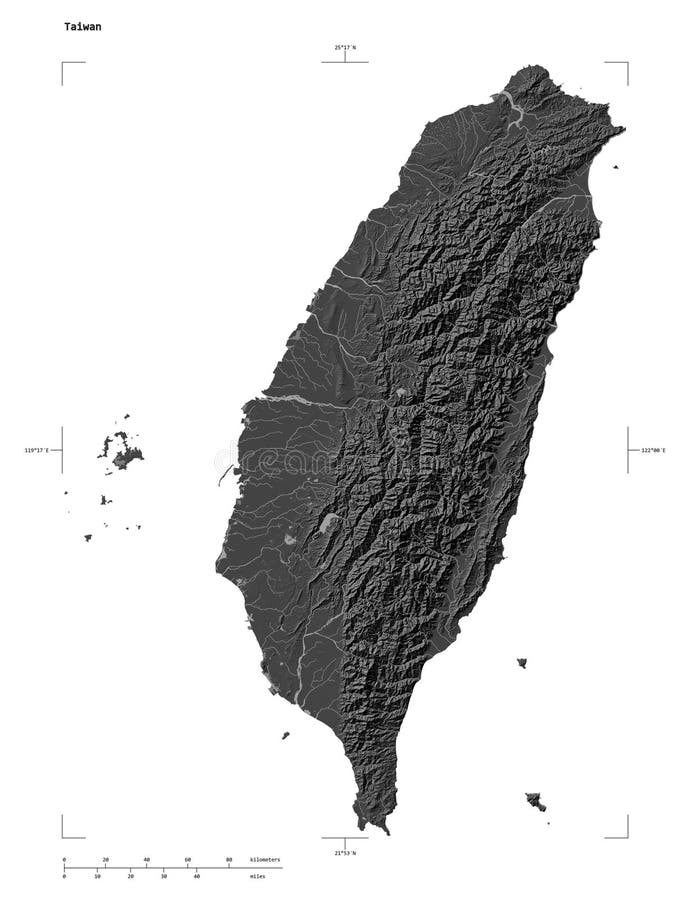 Taiwan-form på vitt. bithalt vektor illustrationer
