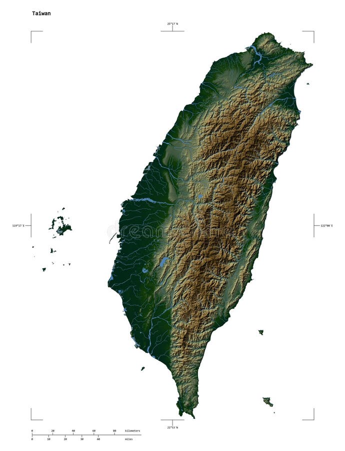 Taiwan-form på vitt. fysisk vektor illustrationer