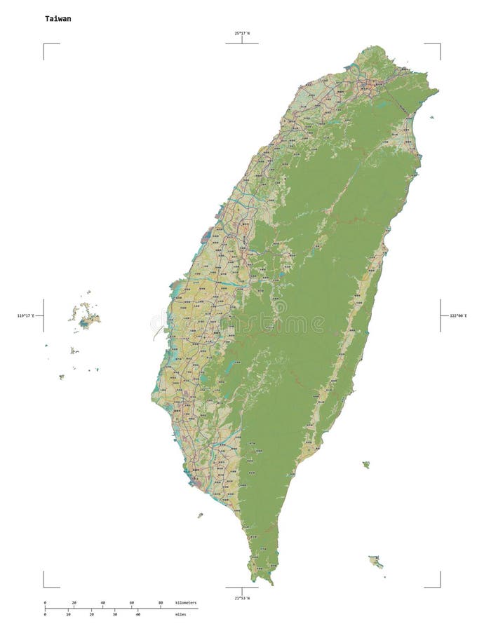 Taiwan-form på vitt. humanitärt royaltyfri illustrationer