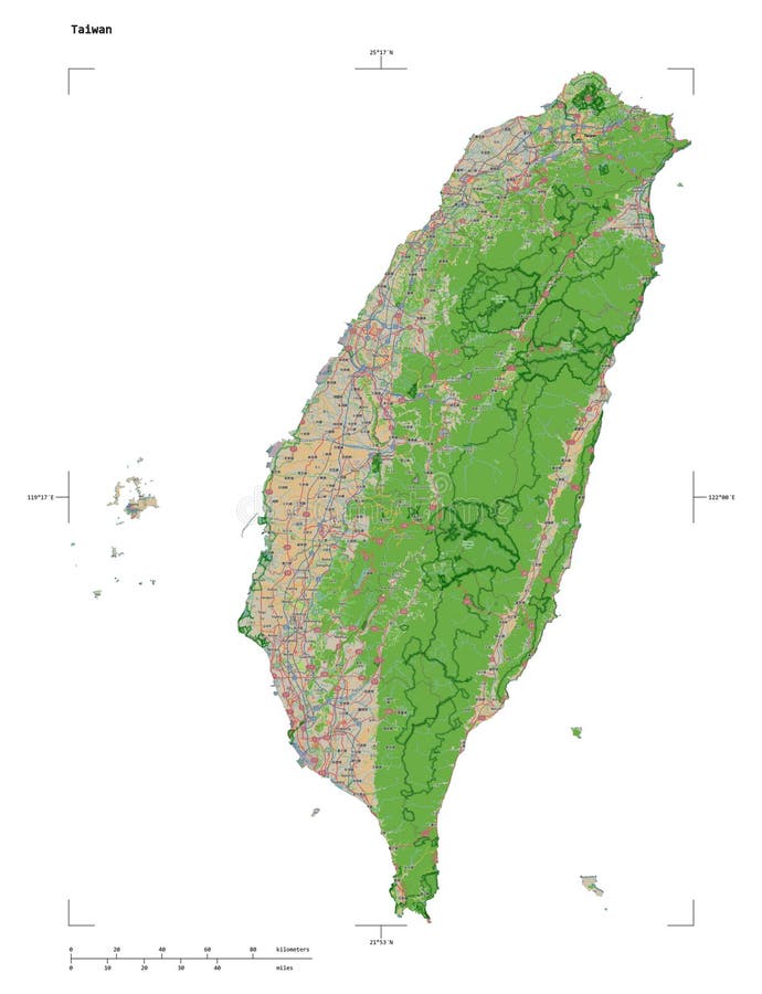 Taiwan-form på vitt. topo french royaltyfri illustrationer