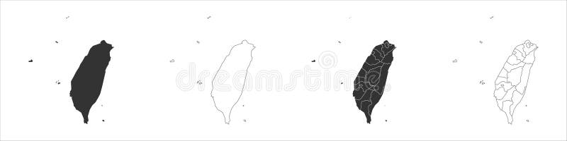 Taiwan political map of administrative divisions vector illustration