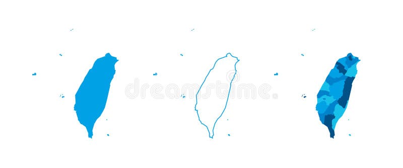 Taiwan political map of administrative divisions vector illustration