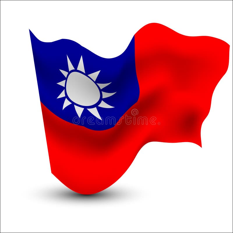 Download Set Of Taiwan Waving Flag On Isolated Background Vector ...
