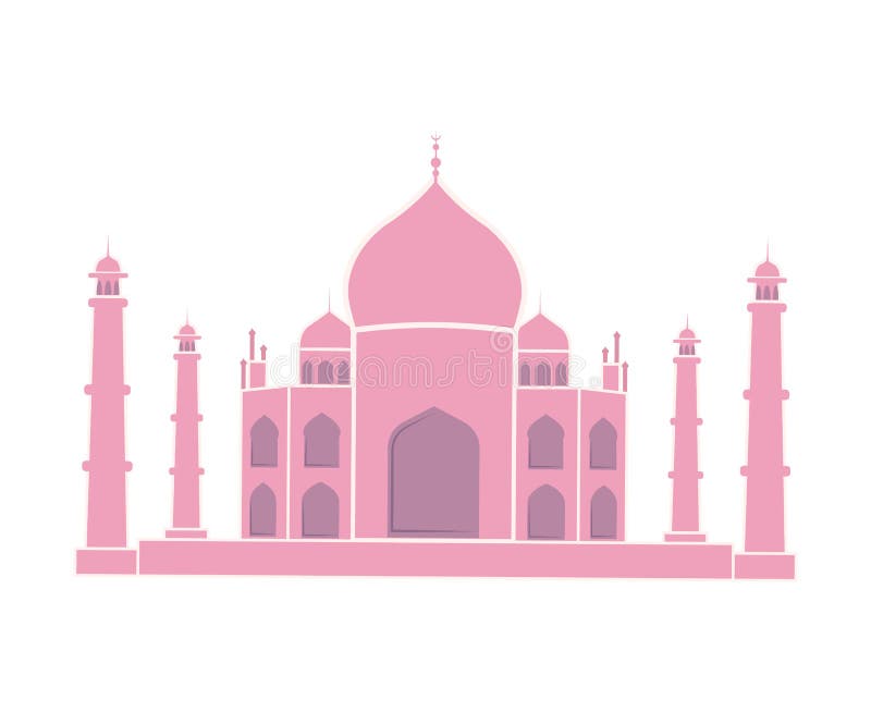 Taj Mahal Indian Landmark Travel Sticker Isolated vector illustration Taj Mahal Indian Landmark Travel Sticker Isolated vector illustration