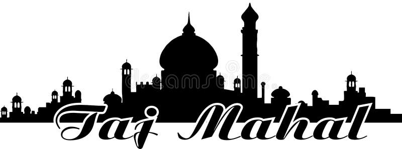 Taj Mahal Skyline Vector stock illustratie Taj Mahal Skyline Vector stock illustratie