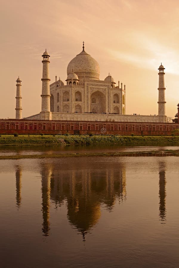 Taj Mahal at sunset.