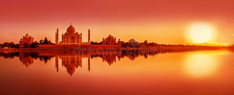 Taj Mahal during sunset in Agra, India