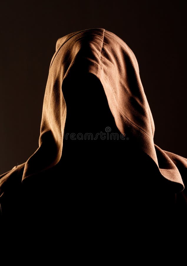 Portrait of mystery unrecognizable monk in robe. Portrait of mystery unrecognizable monk in robe
