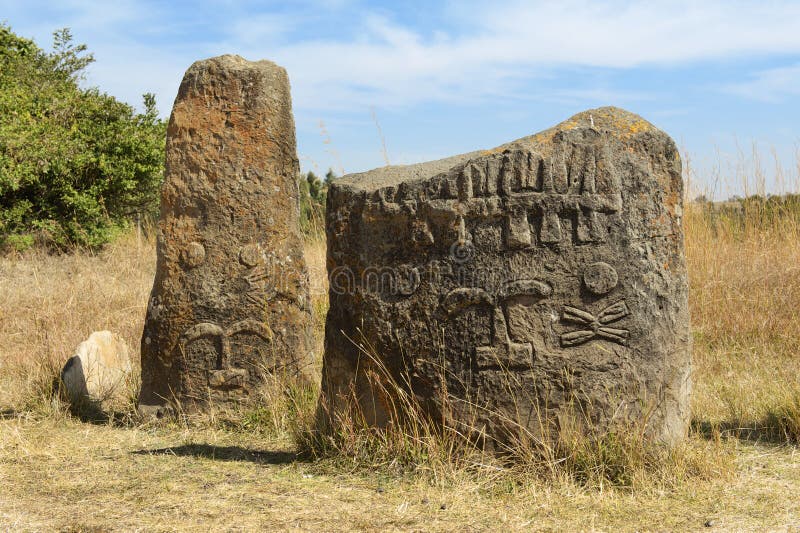 Tajemniczy megalityczni Tiya filary, UNESCO światowego dziedzictwa miejsce, Etiopia