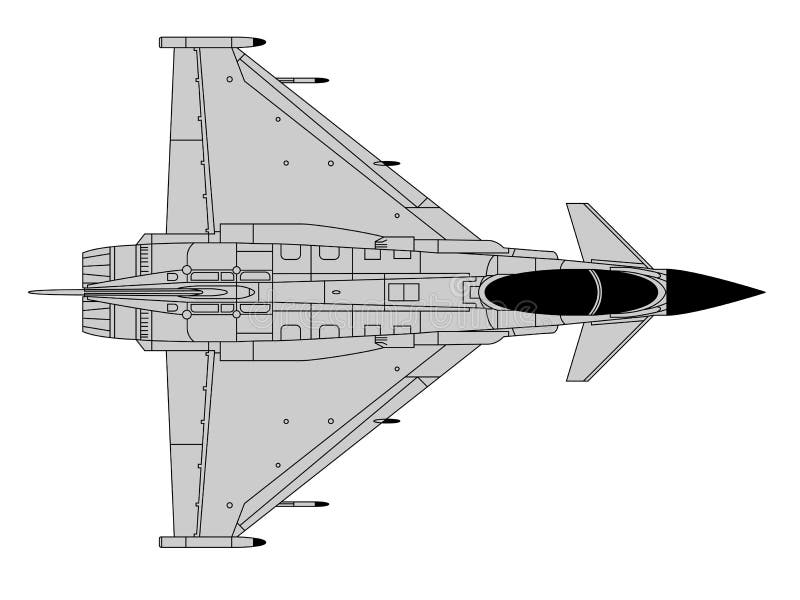 High detailed vector illustration of modern military airplane. High detailed vector illustration of modern military airplane