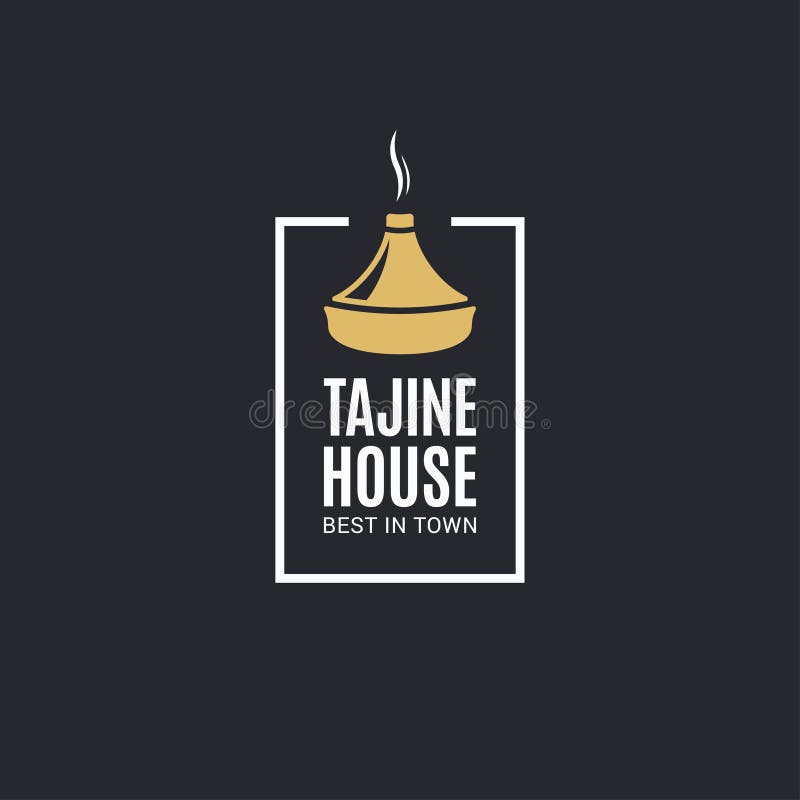 Tajine House or Tagine Logo on Black Background Stock Vector Illustration of arab, yellow