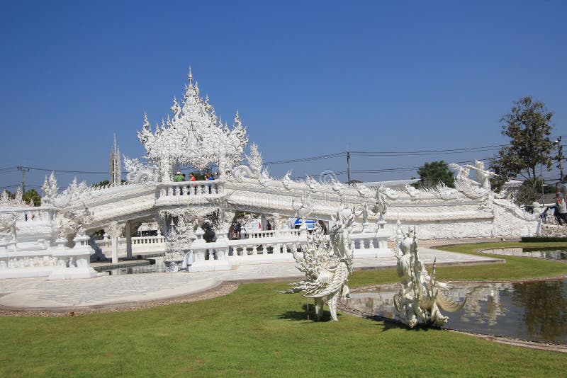 Tajlandia Wat Rong Khun, Biała świątynia obrazy royalty free