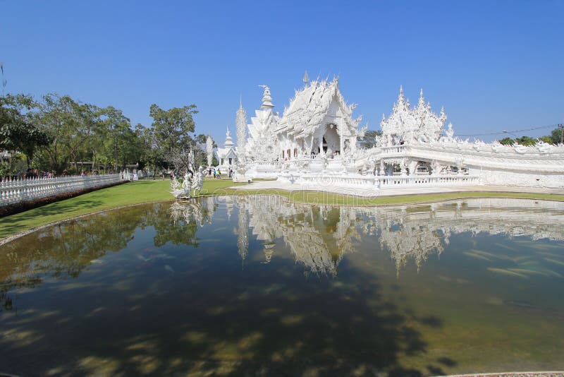 Tajlandia Wat Rong Khun, Biała świątynia zdjęcia stock