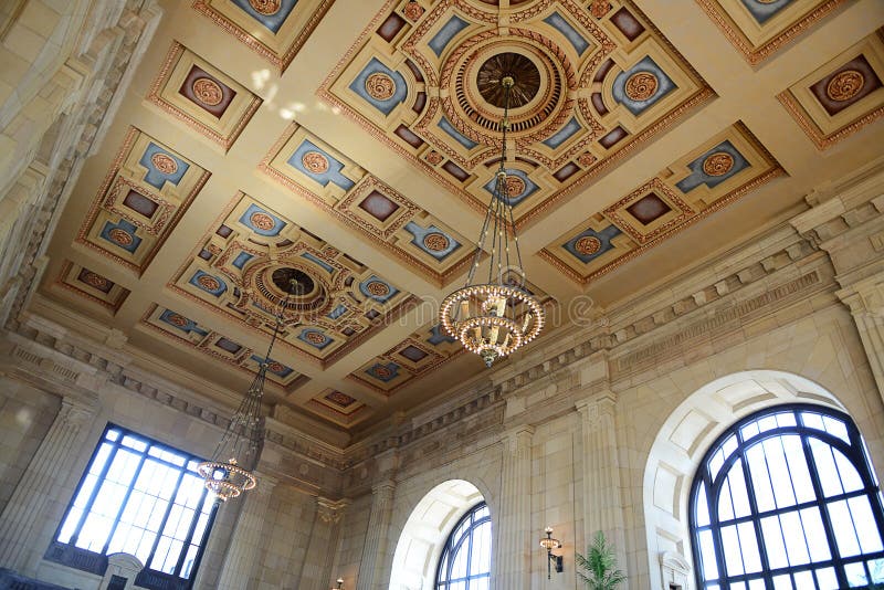 Tak av den fackliga stationen i Kansas City arkivfoto Tak av den fackliga stationen i Kansas City arkivfoto