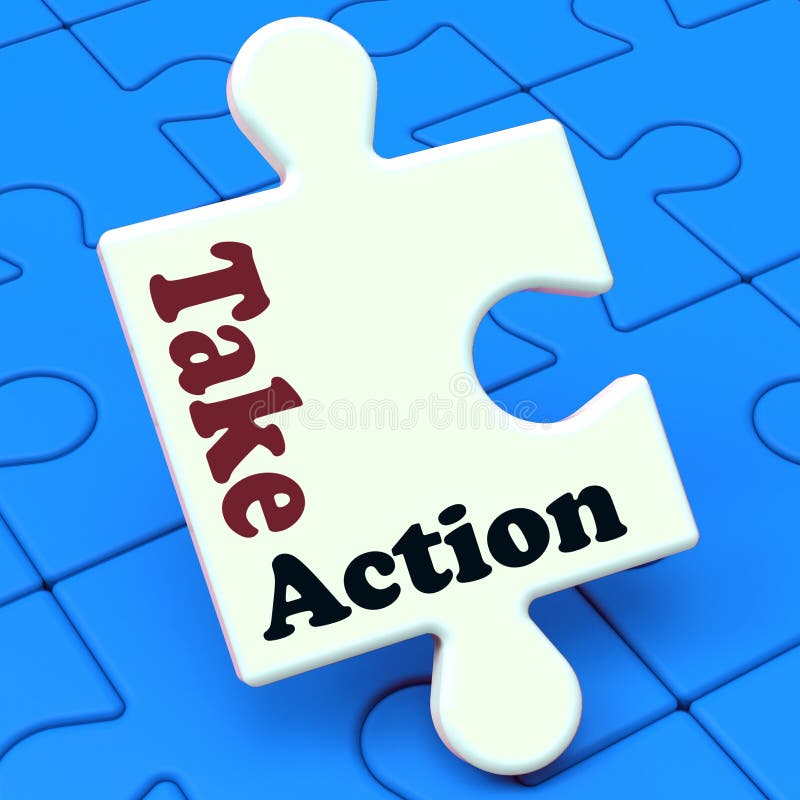 Take Action Puzzle Shows Inspire Inspirational And Motivate royalty free illustration Take Action Puzzle Shows Inspire Inspirational And Motivate royalty free illustration