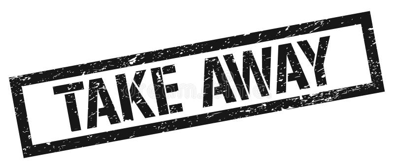 TAKE AWAY black grungy rectangle stamp royalty free illustration