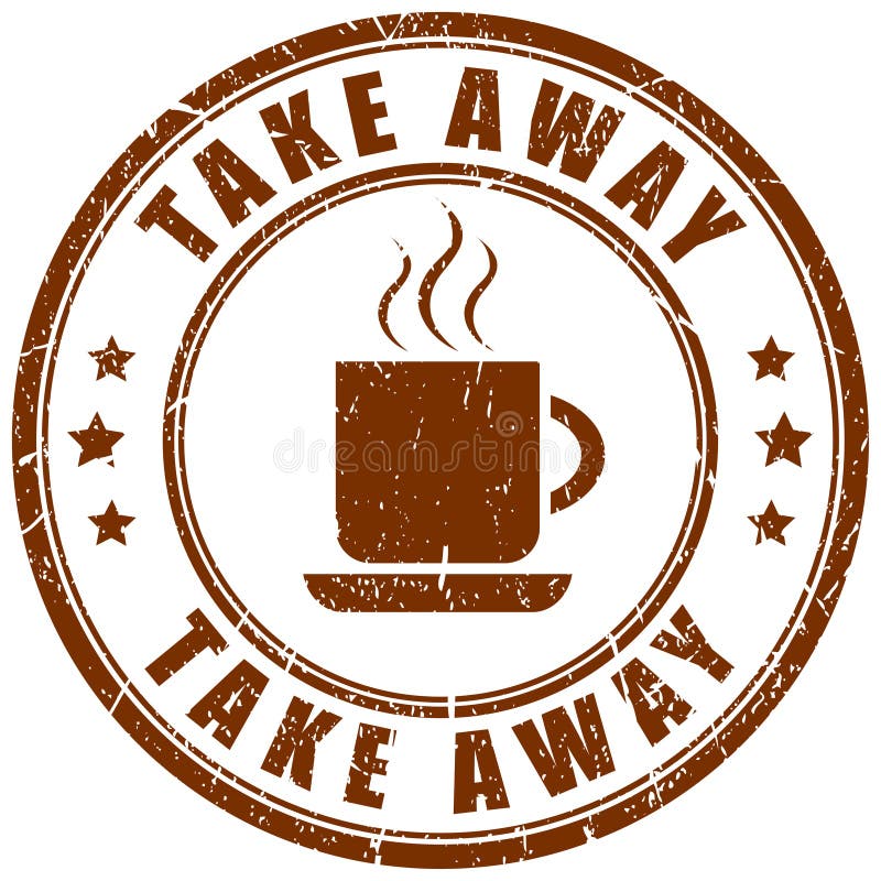 Take away coffee stamp royalty free illustration
