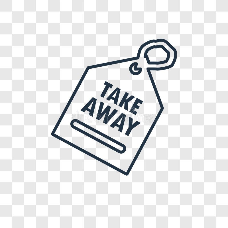 Take away concept vector linear icon isolated on transparent background, Take away concept transparency logo in outline style vector illustration