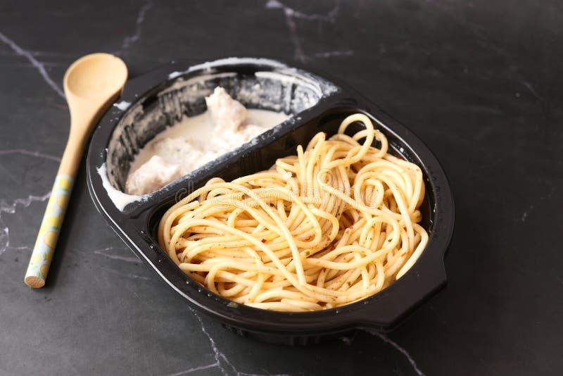 Take Away Cooked Pasta in a Plastic Container Stock Image Image of freshness, women 265228973