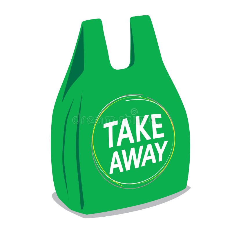 Take away plastic bag stock illustration