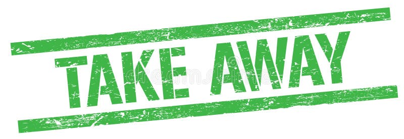 TAKE AWAY text on green grungy rectangle stamp stock illustration