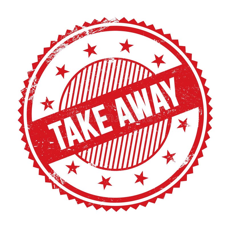 TAKE AWAY text written on red grungy round stamp royalty free illustration