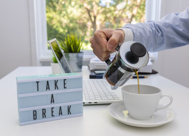Take a Coffee Break in Office Stock Photo Image of businessman, close