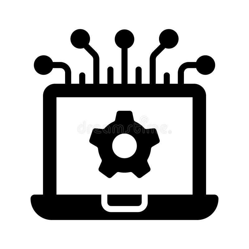 Take a look at this creatively designed laptop configuration icon stock illustration