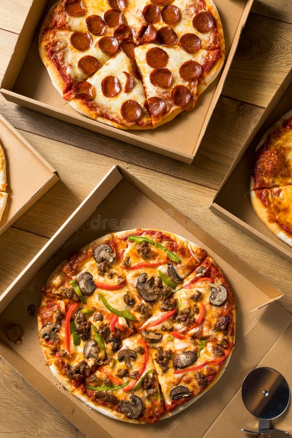Take Out Pizza in a Box stock image. Image of snack 141409911