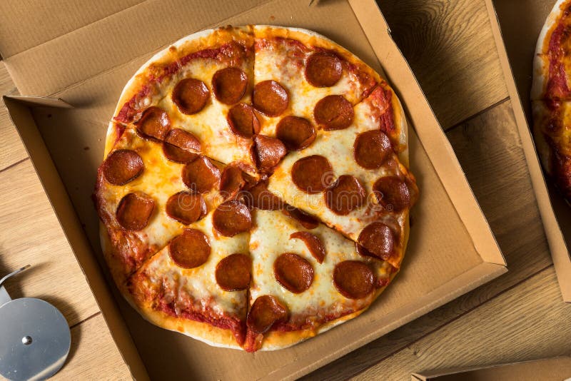 Take Out Pizza in a Box stock photo. Image of pepperoni 141410054