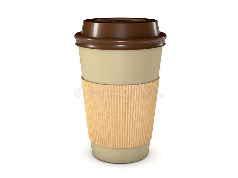 Takeaway Coffee Cup with Lid Isolated Stock Illustration Illustration