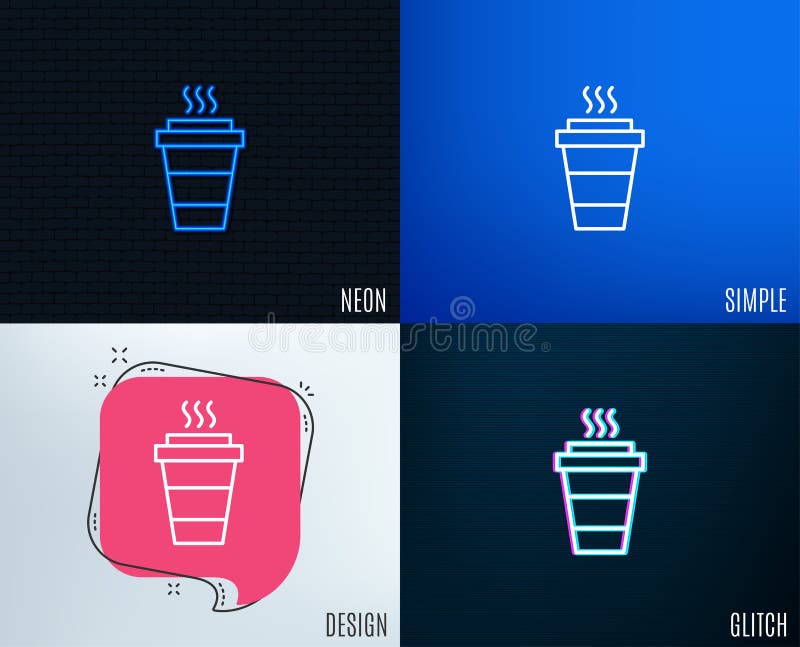 Takeaway kawy linii ikona Gorący napoju znak ilustracja wektor Takeaway kawy linii ikona Gorący napoju znak ilustracja wektor
