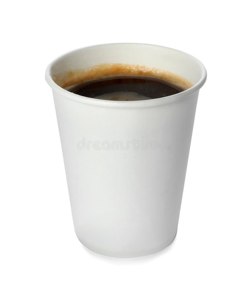 Takeaway paper coffee cup isolated