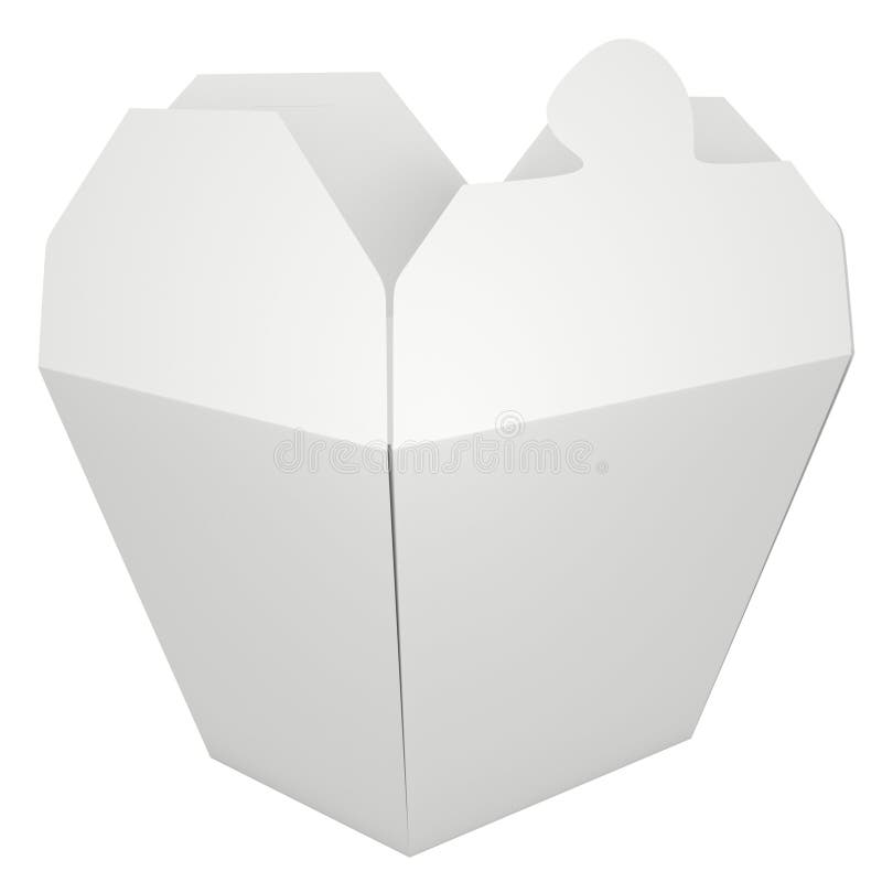 White blank take-out food container. 3D render. White blank take-out food container. 3D render.