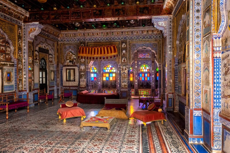 Takhat Vilas Maharaja Takhat Singh&x27;s Chamber room in Mehrangarh fort. Jodhpur, Rajasthan, India
