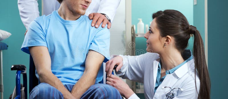 Taking care of a patient royalty free stock photo Taking care of a patient royalty free stock photo