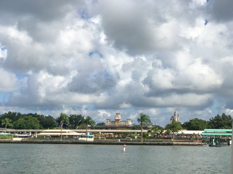 Taking the Ferry Over to the Magic Kingdom royalty free stock photo Taking the Ferry Over to the Magic Kingdom royalty free stock photo