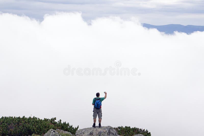 Taking photos on the mountain