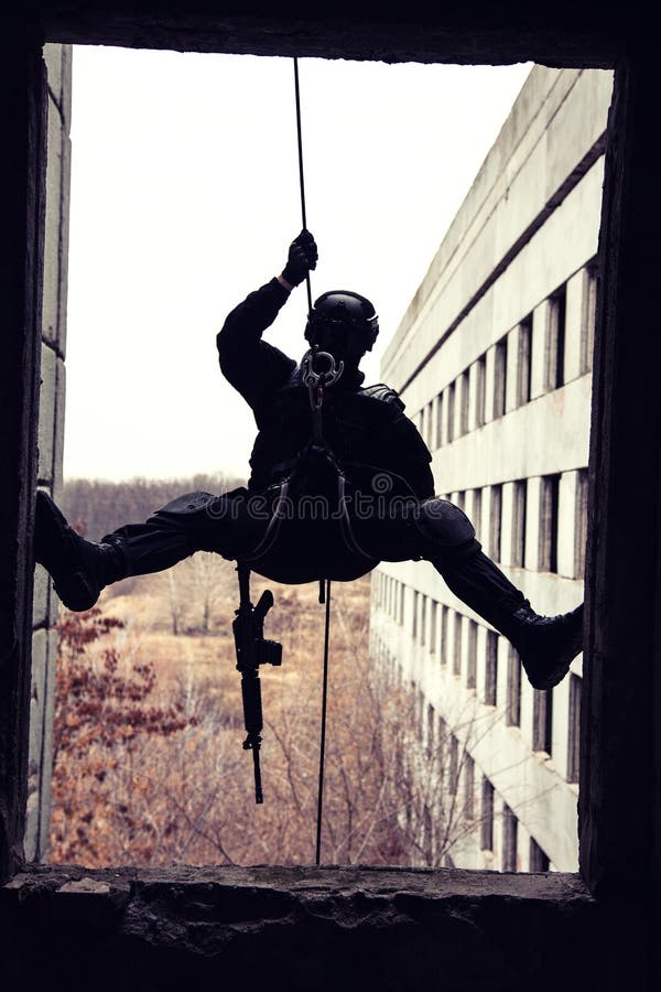 Taktyczny rappeling obraz royalty free Taktyczny rappeling obraz royalty free