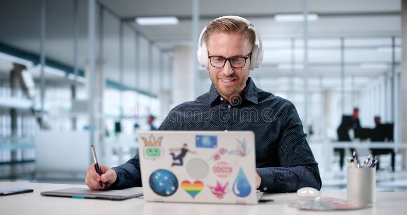 Talented Young Artist Creating Stunning Visual Designs royalty free stock photography