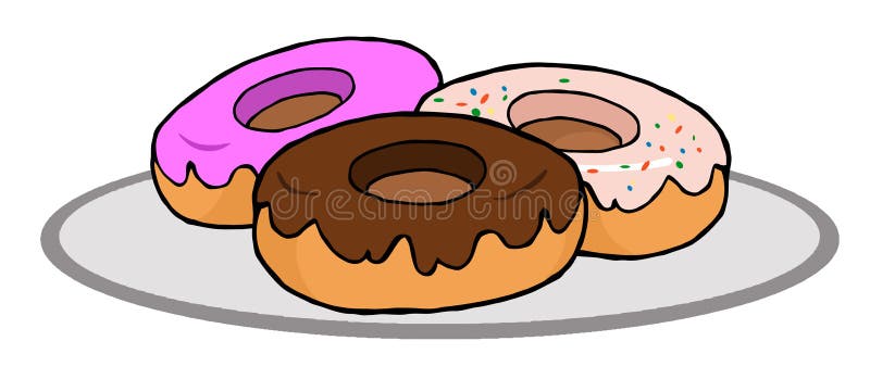 Talerz Donuts royalty ilustracja Talerz Donuts royalty ilustracja