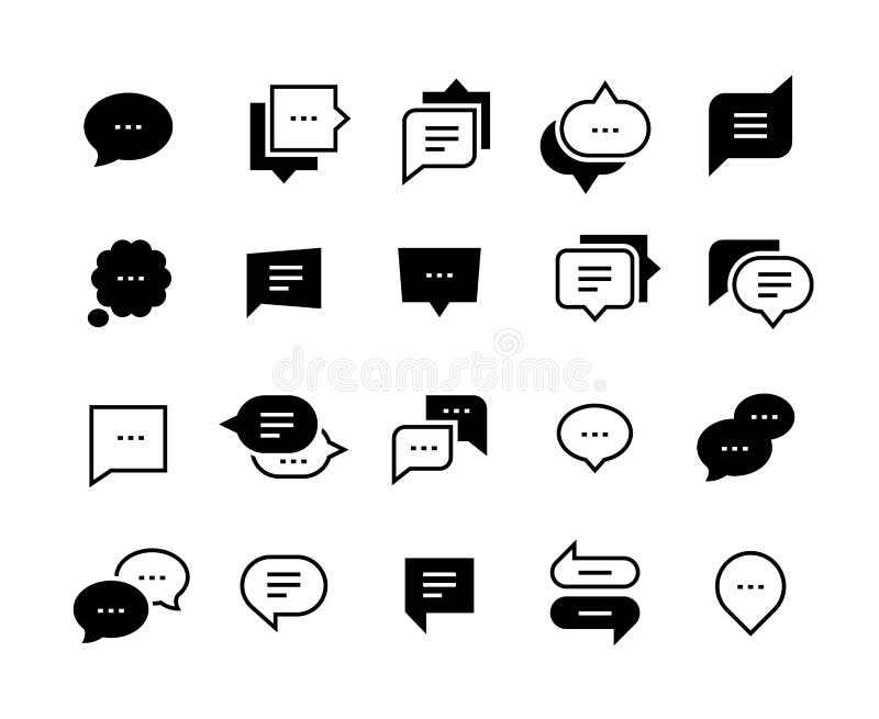 Talk bubble icons. Chat message symbol, social conversation, dialog speech balloon, web chat application symbol. Vector