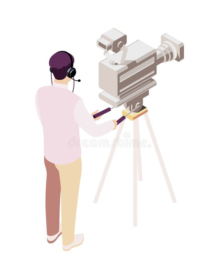 Talk Show Cameraman Composition stock illustration