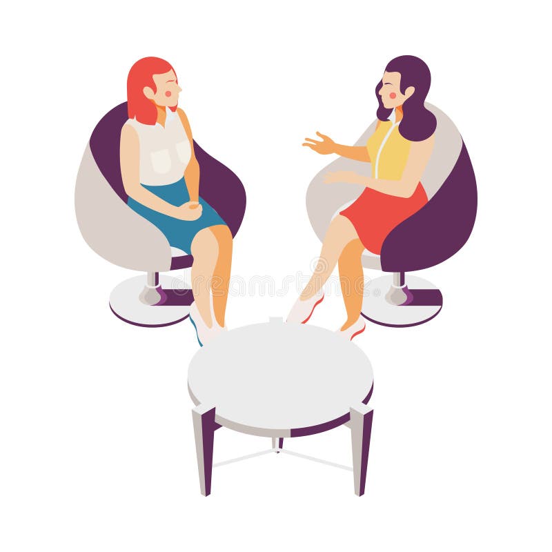 Talk Show Chatting Composition royalty free illustration
