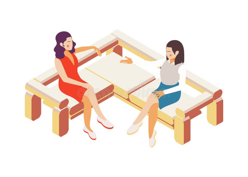 Talk Show Women Composition vector illustration
