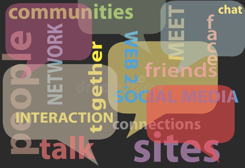 Talk social media network words bubbles royalty free illustration
