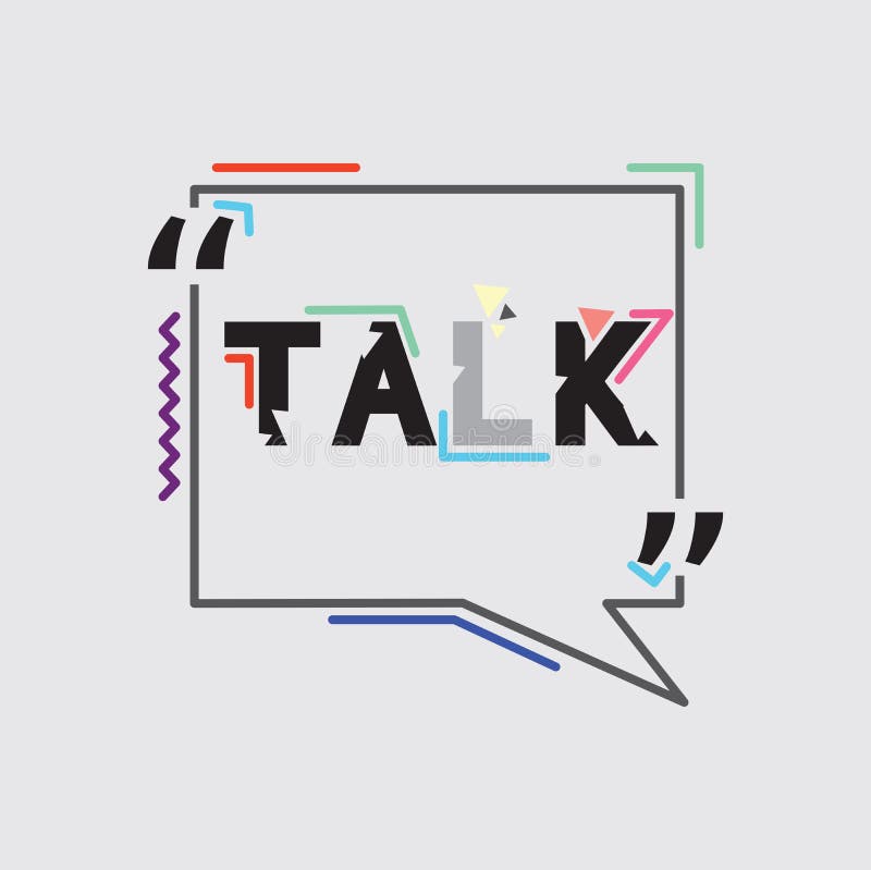 Talk Text Bubble with Trendy Flat Geometric Speech Vector royalty free illustration