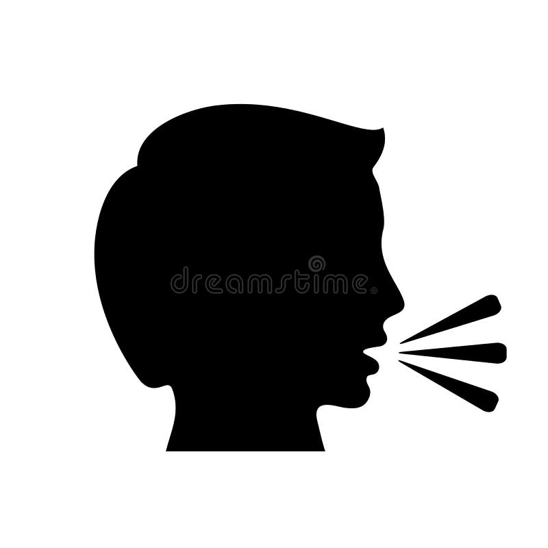 Talking man vector silhouette icon. Talking man vector silhouette icon