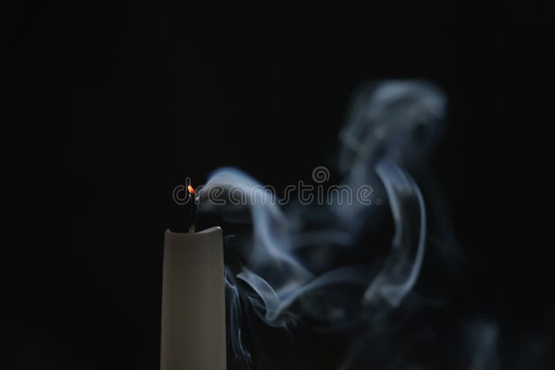 Tall Candle With Smoke Trail Stock Image Image of burning, christmas