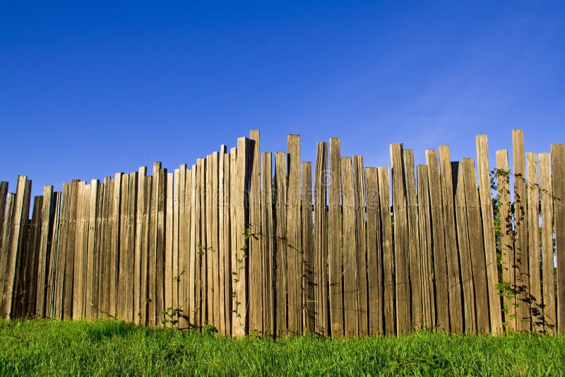 Tall Fence Under a Blue Sky Stock Photo Image of abstract, color